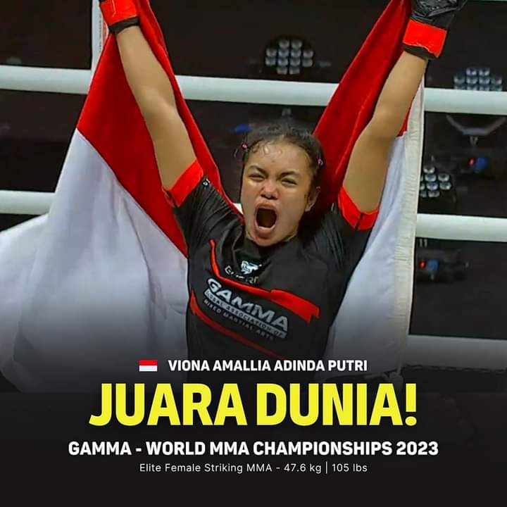 FB_IMG_1702294858656 Viona Amalia Adinda Putri berhasil meraih juara di ajang MMA Champions 2023, Thailand (10/12/23) (Istimewa)