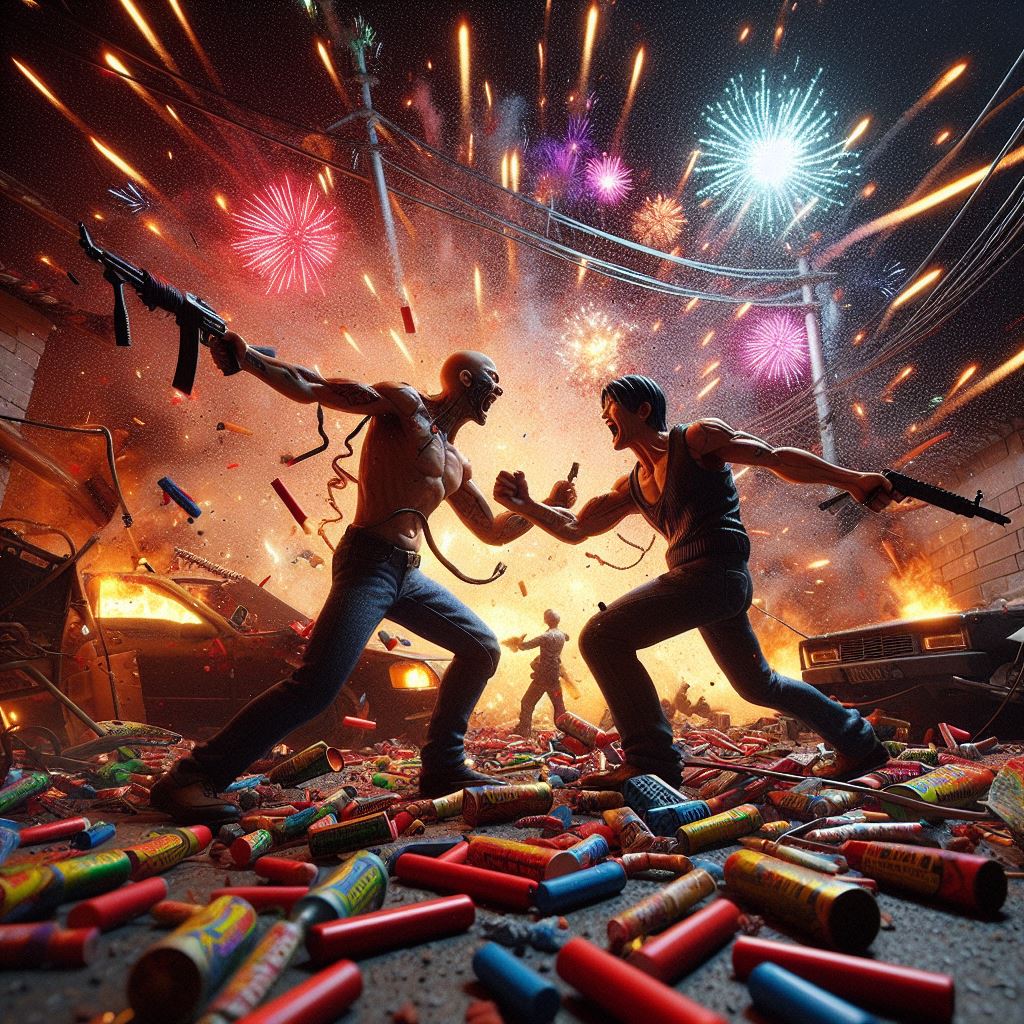 Awali Pergantian Tahun: Warga di Makassar Saling Serang Petasan di Jalanan